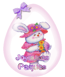 Gif animé joyeuses Pâques oeuf lapin